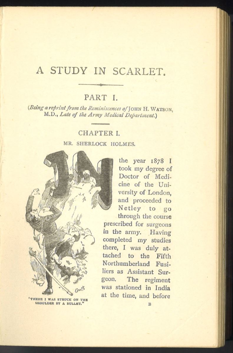 The first page of a study in scarlet